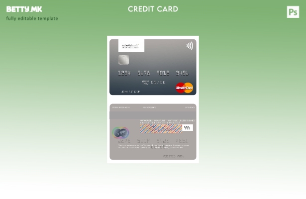 Модерен стил Шаблон за мастер картички на Лихтенштајн Valartis Bank